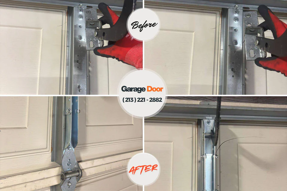 Before and after: garage door repair Henderson County